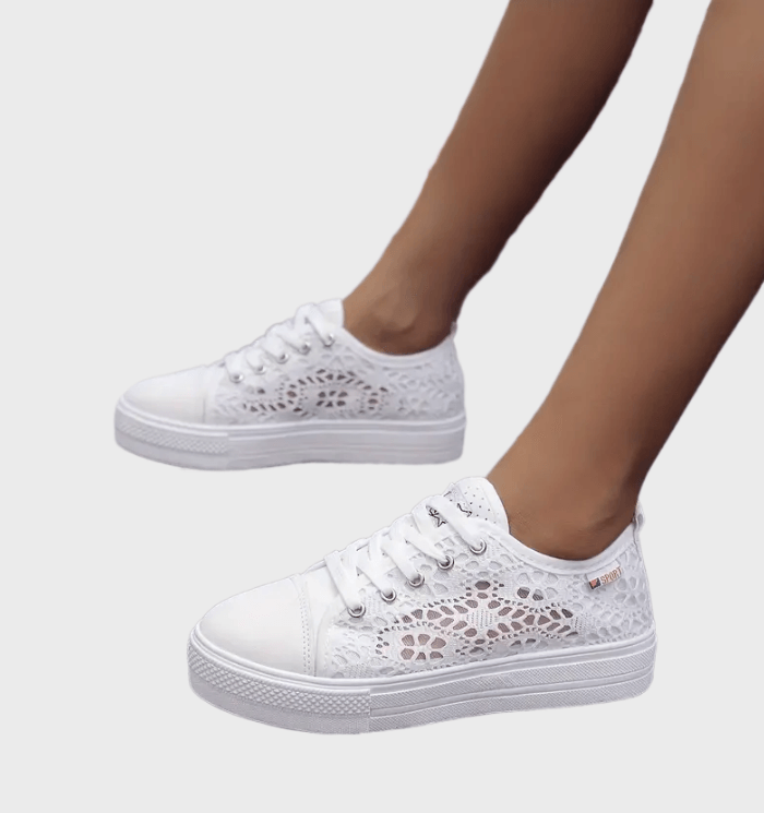 Alena Weiße Low Cut Sneakers zum Schnüren für Damen