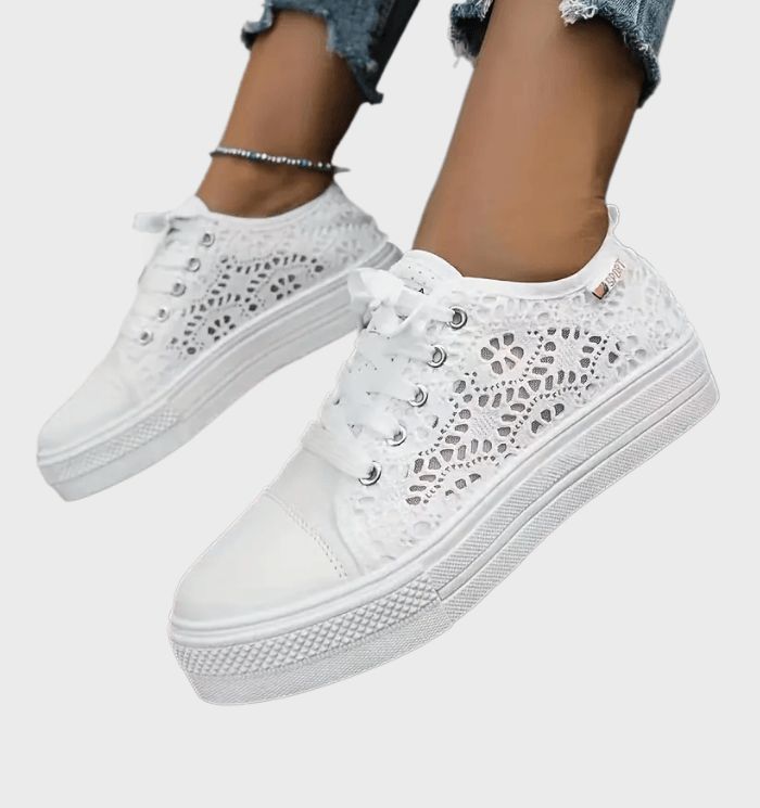 Alena Weiße Low Cut Sneakers zum Schnüren für Damen