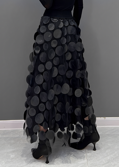 Peaches - Schwarzer Gepunkteter Wickelrock