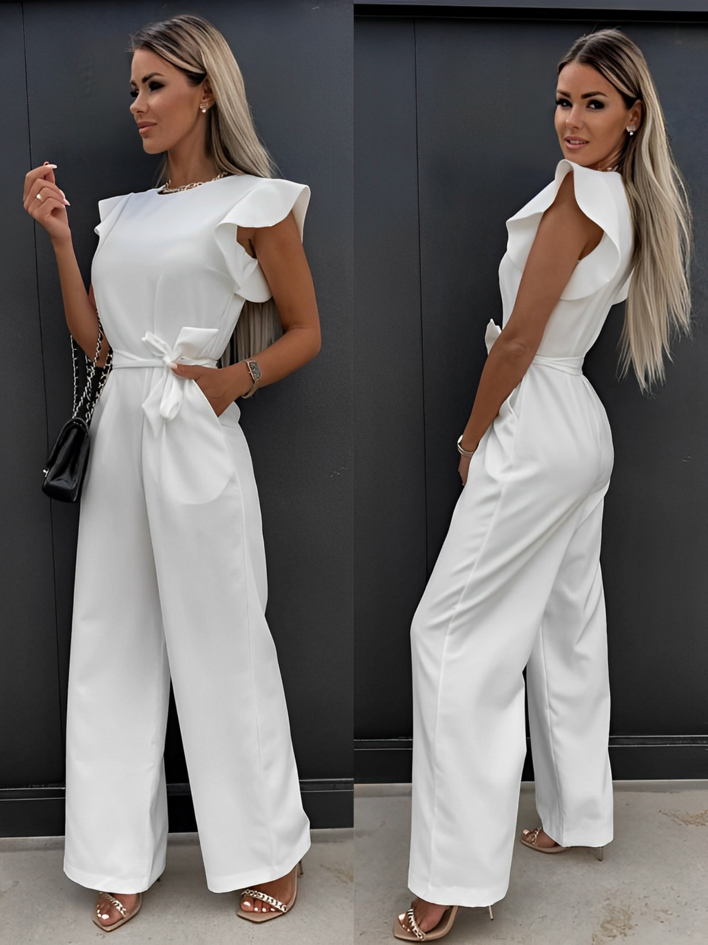 Veronica - Jumpsuit mit Rüschen-Gürtel