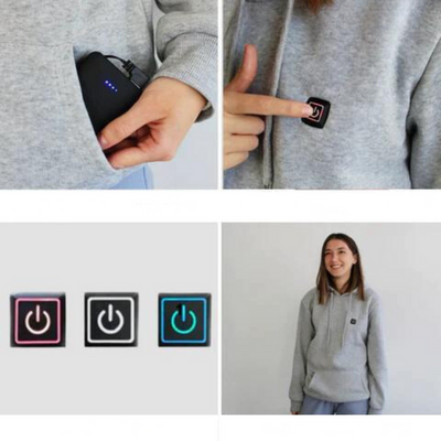 Beheizter Unisex Hoodie mit einstellbarer Temperatur – Thermo-Hoodie für kühle Tage
