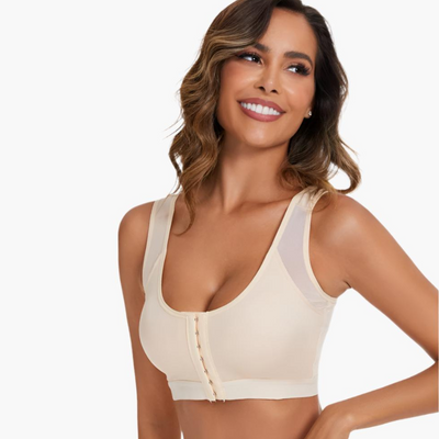 Komfit Stütz Bh | Bequeme X-förmiger Rücken-Haltungs-BH mit breiten Trägern und vorderverschluss