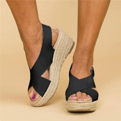 Vegan‑Leder Espadrille Sandalen mit Unterstützend Komfort