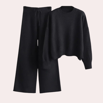 Modisches Set aus Strickpullover und Hose für Frauen