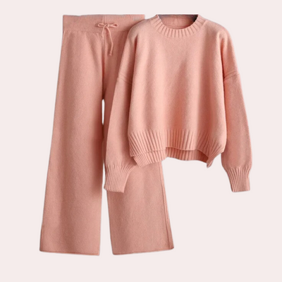 Modisches Set aus Strickpullover und Hose für Frauen