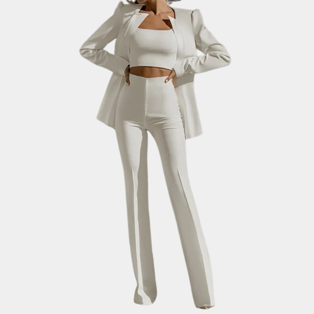 Jamalia - Glamouröses 3-teiliges Blazer-Set für Damen