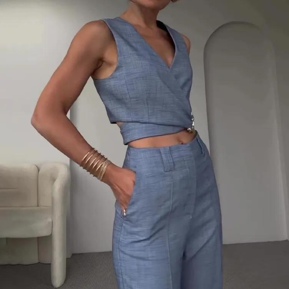 Aleyna - Luxuriöses zweiteiliges Set für eleganten Stil