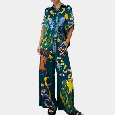 Forina - Stylisches und farbenfrohes 2-teiliges Damen-Outfit mit trendigem Flair