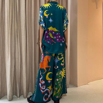 Forina - Stylisches und farbenfrohes 2-teiliges Damen-Outfit mit trendigem Flair