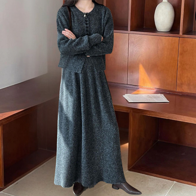 Kalea - Kuscheliges Strickset für Damen mit Rock