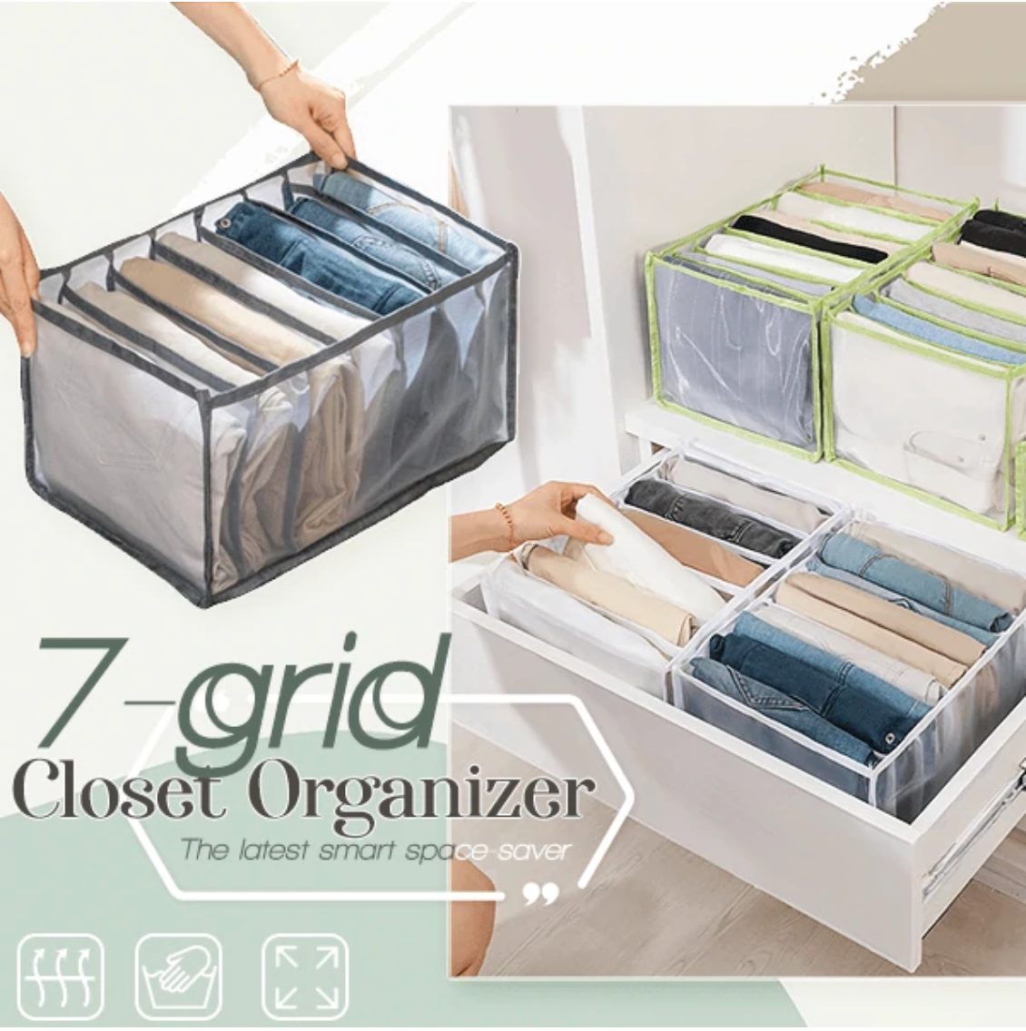 1+2 Gratis | 7-Grid Organizer™ Intelligente Kleiderbox