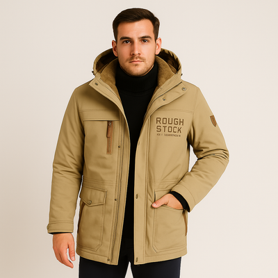 Friedrich | Herren Winter-Fleecejacke mit Kapuze und Reißverschluss