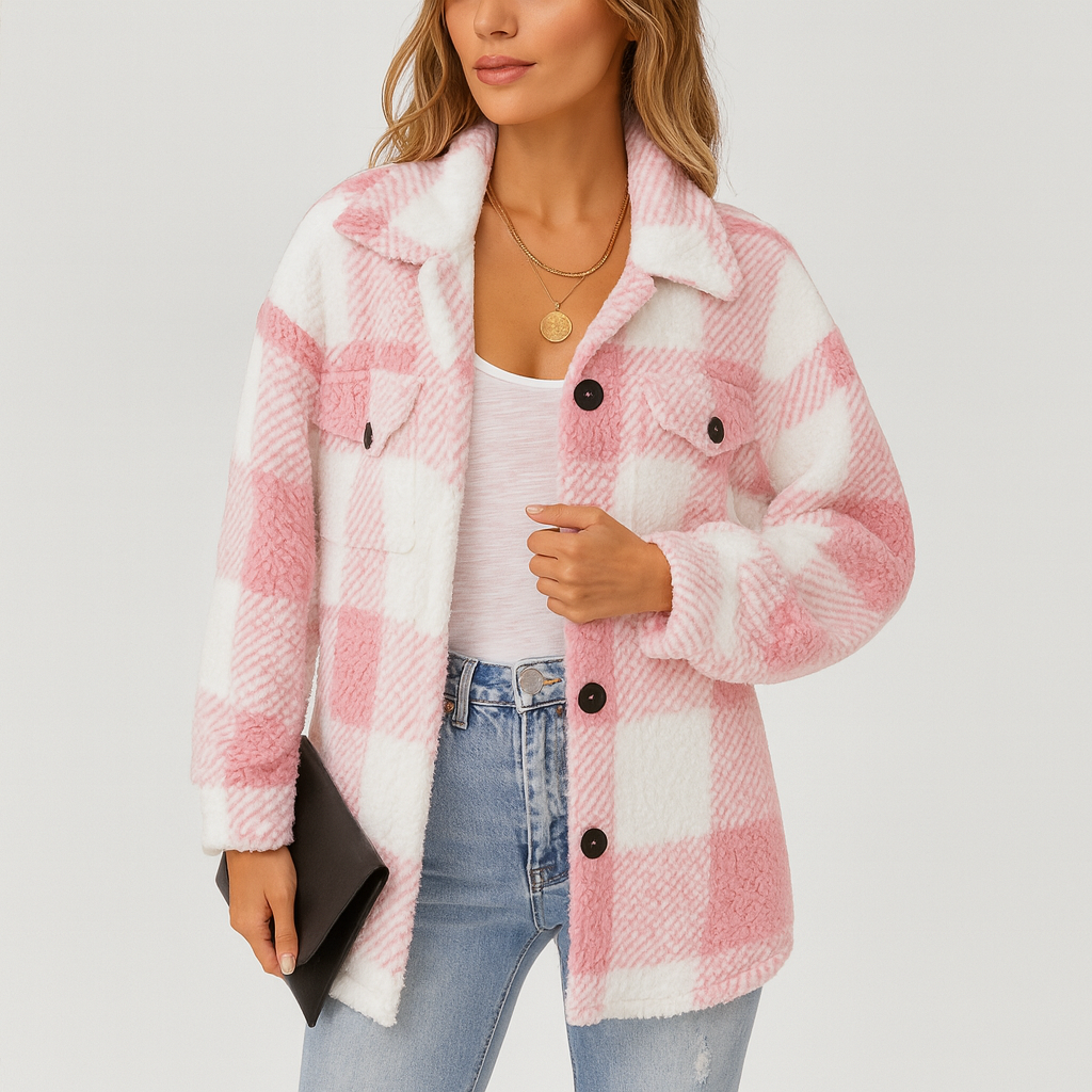 Pauline | Damen Plüsch Fleece Winterjacke