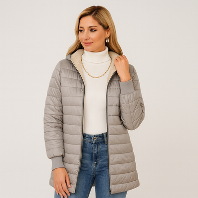 Veronica | Lässiger, stoffgefütterter Mantel