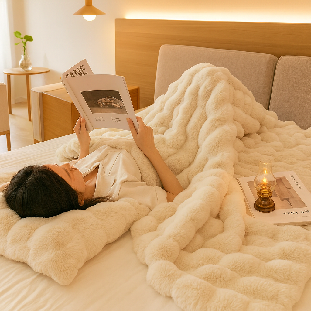 Sylvia | Luxuriöse, plüschige, doppellagige Ganzjahresdecke