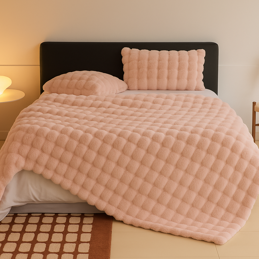 Calyra | Kuscheldecke mit weicher Blasenstruktur