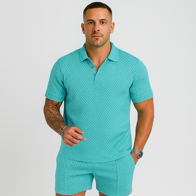 Herren Sommer Casual Set – Kurzarm-Poloshirt & passende Shorts