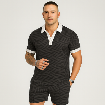 Herren Sommer Casual Set – Kurzarm-Poloshirt & passende Shorts