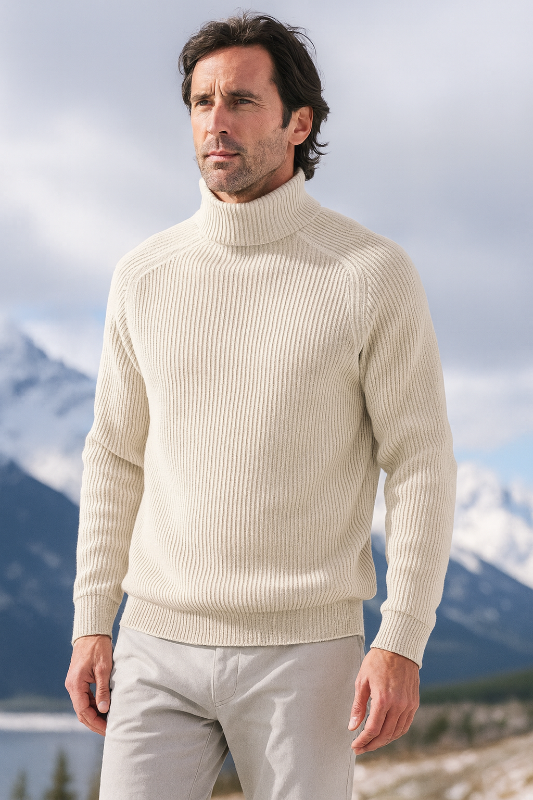 Eleganter Pullover für Herren, Rollkragen und vielseitig – Herrenpullover für Herbst und Winter