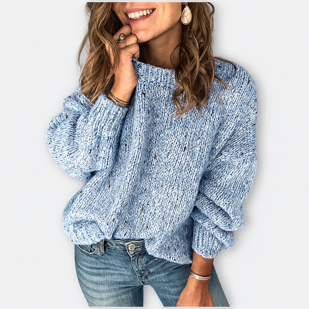 Gestrickter Oversize-Pullover mit Sprenkelmuster – Lässig und gemütlich