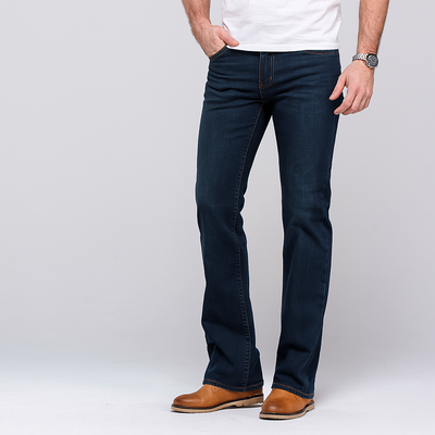 4Legend - Stretch-Schlagjeans für Herren – Mittlere Leibhöhe, Helle Waschung, Lässige Passform für alle Jahreszeiten