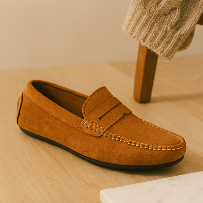 Milano Herren-Leder-Loafer – Klassische Slipper mit rutschfester Sohle