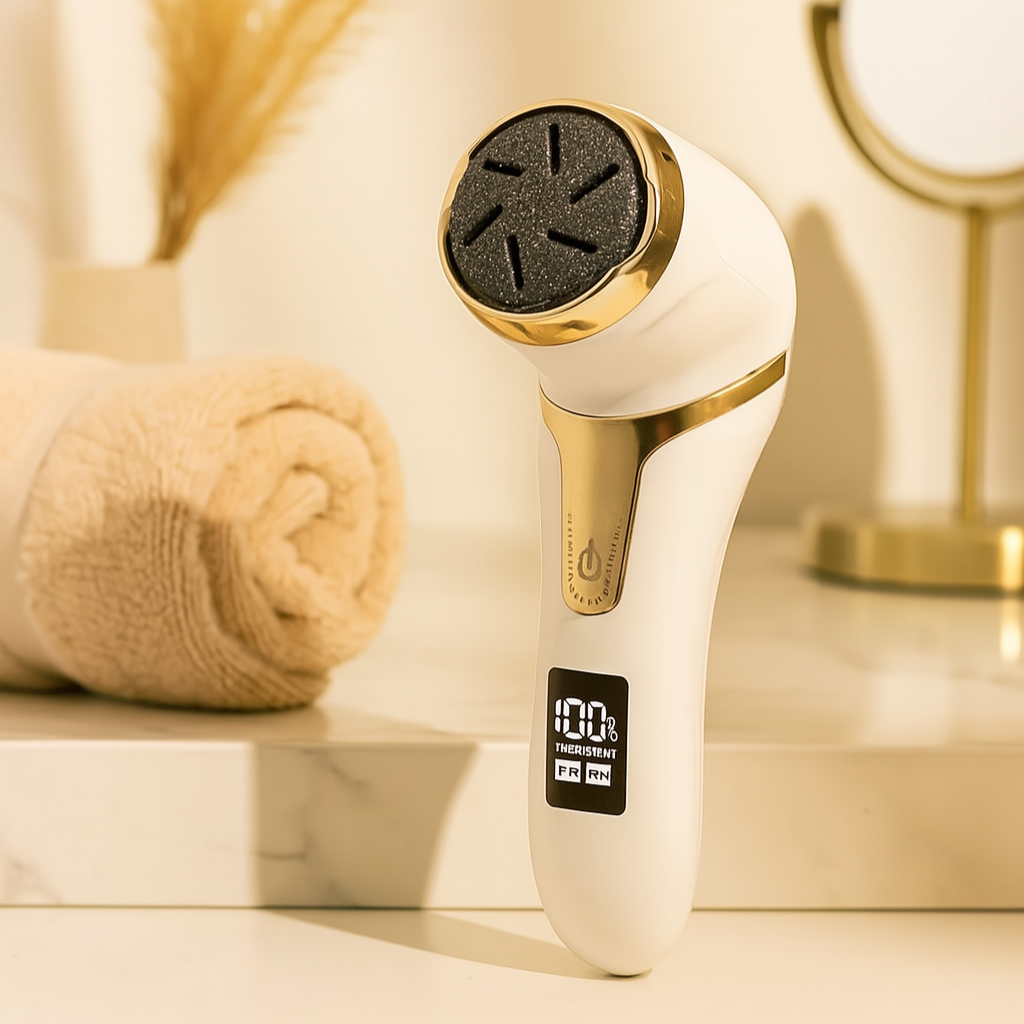 Wiederaufladbare elektrische Fußfeile – Tragbarer Hornhautentferner & Pediküre-Set für glatte Füße