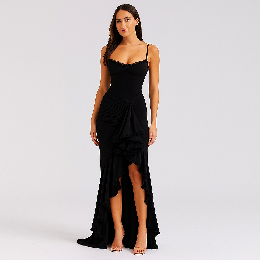 Selene – Rüschiges Rüschen Kleid im Dovetail-Stil