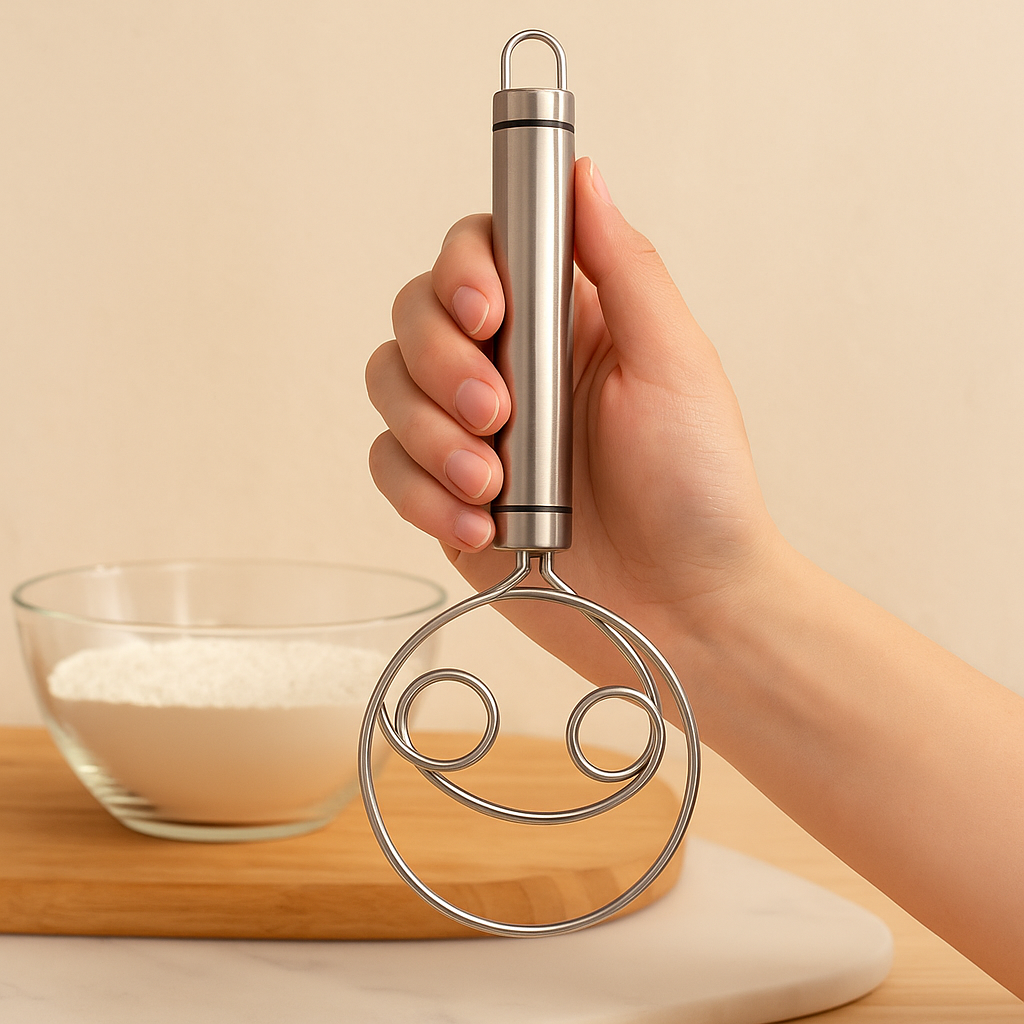 BakeCraft – Professionelles dänisches Teigschneebesen für müheloses Verrühren