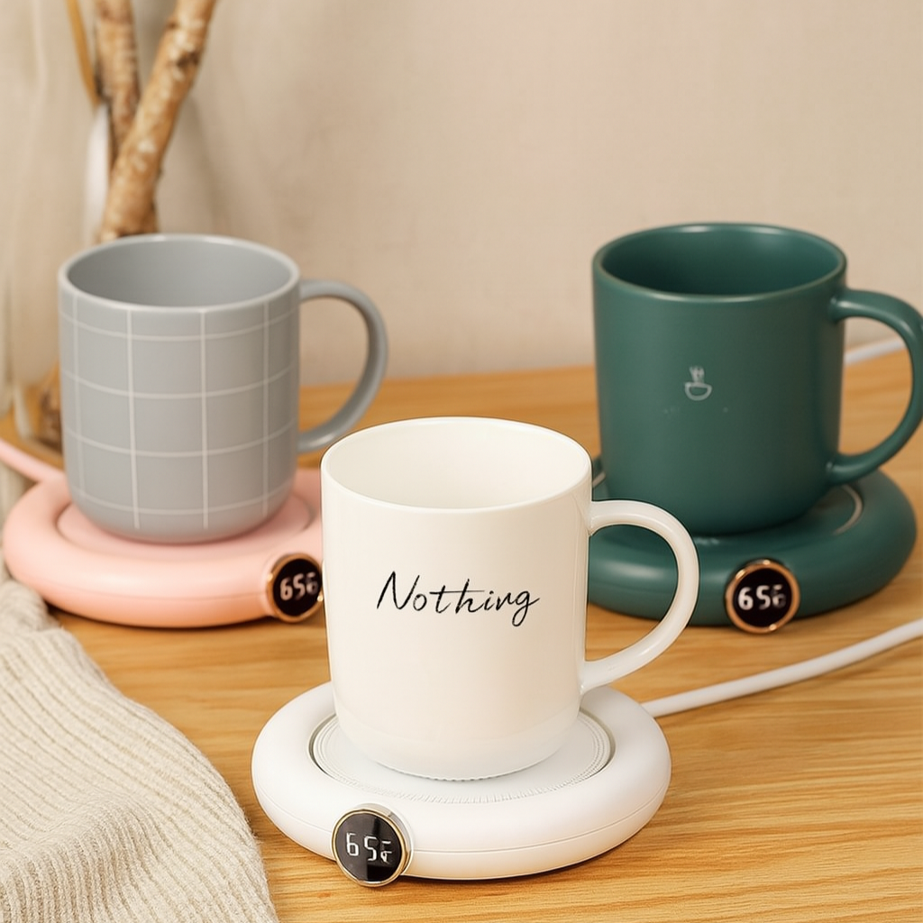 HeatWave – USB-Heißgetränkehalter mit LED-Display für perfekt temperierte Getränke