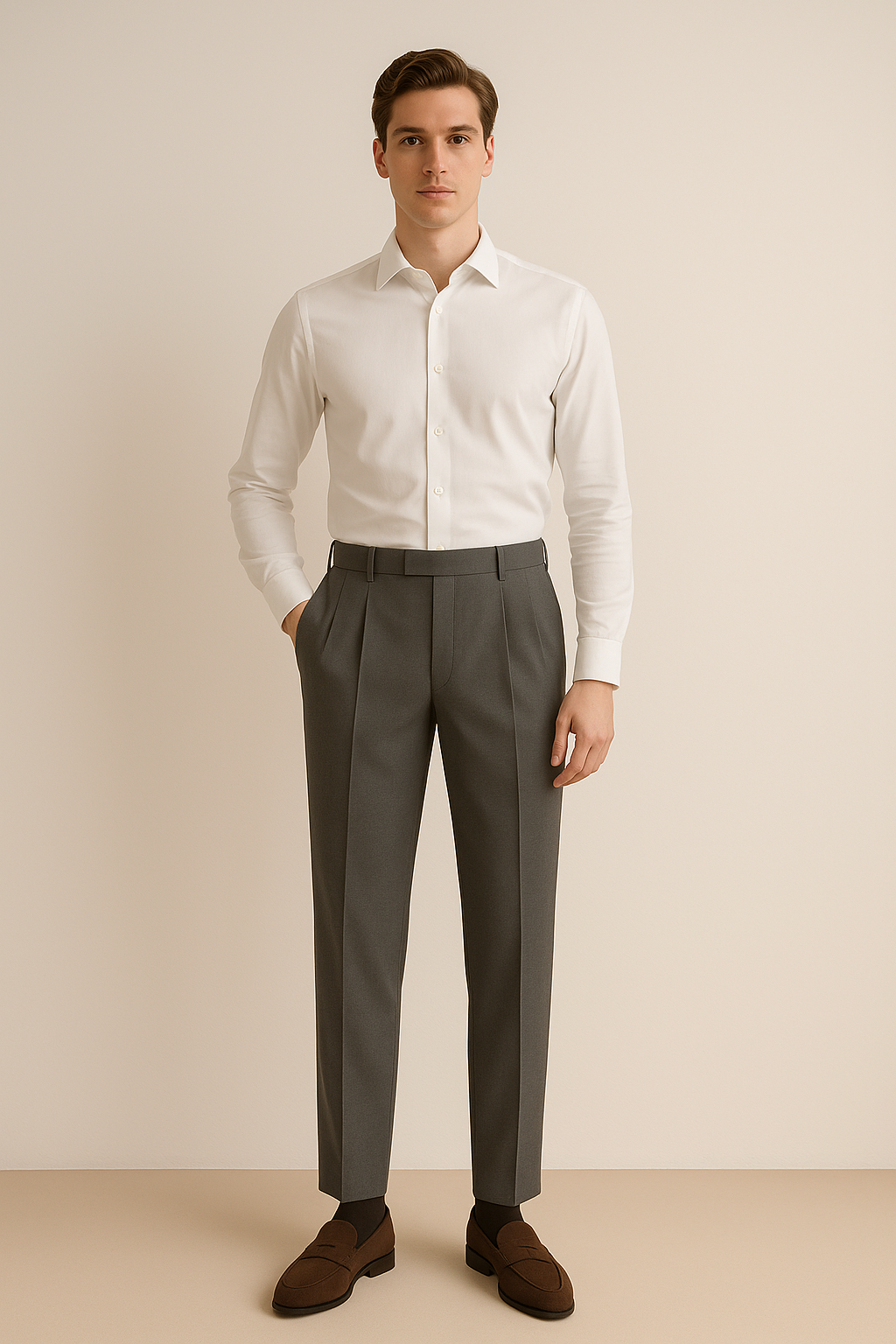 Bastiaen Faltenhose mit hohem Bund