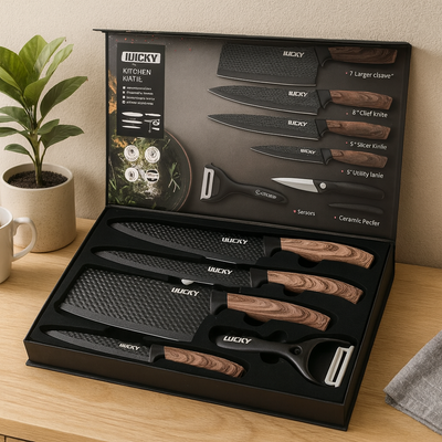 Savora | 6-teiliges Messer- und Werkzeugset aus Edelstahl