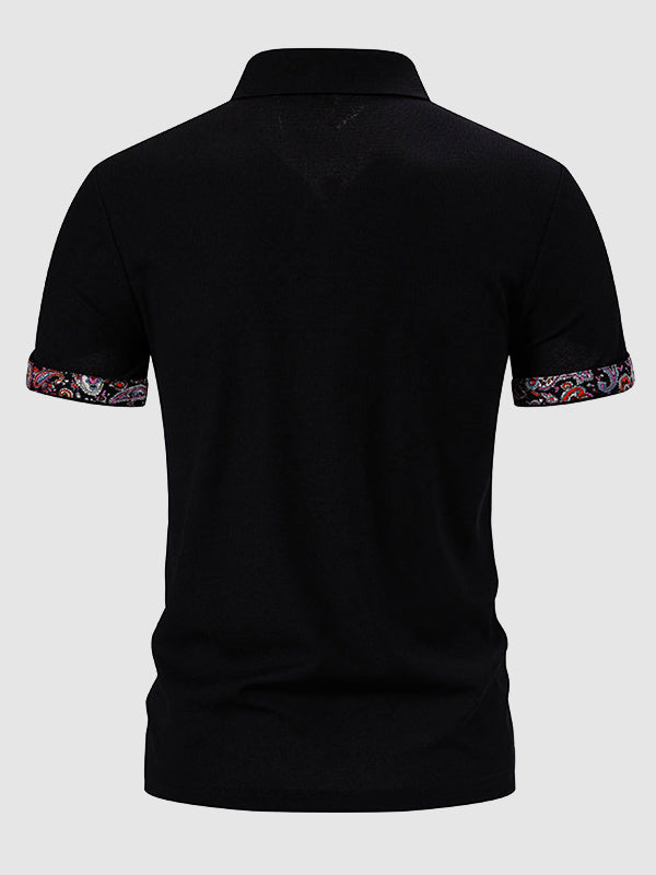 Claude - Paisley Farbschnitt Kurzarm Polo