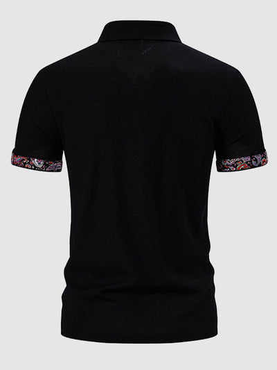 Claude - Paisley Farbschnitt Kurzarm Polo