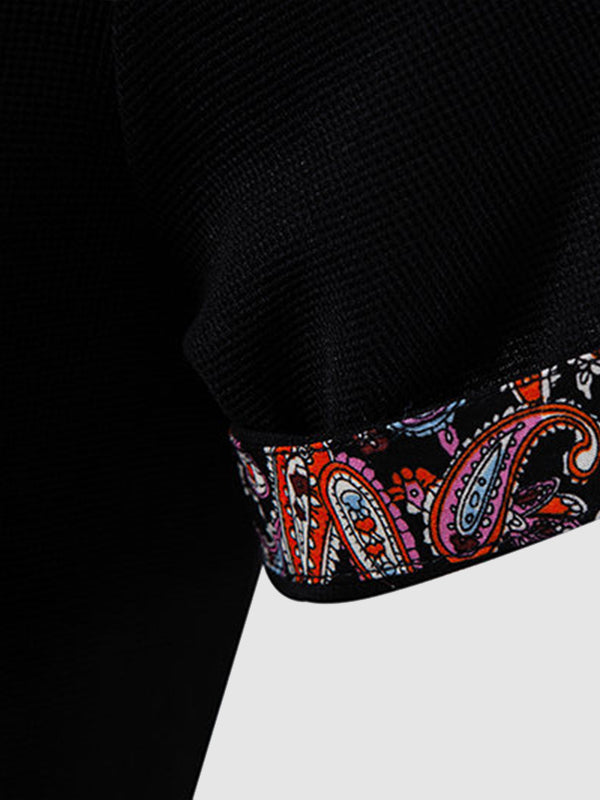 Claude - Paisley Farbschnitt Kurzarm Polo