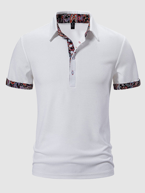 Claude - Paisley Farbschnitt Kurzarm Polo