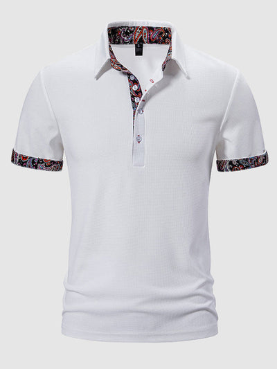 Claude - Paisley Farbschnitt Kurzarm Polo