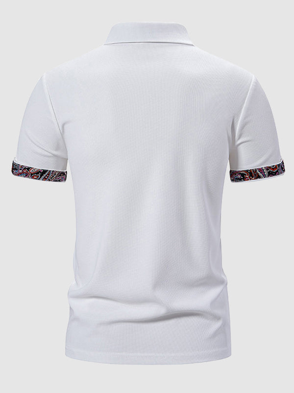 Claude - Paisley Farbschnitt Kurzarm Polo
