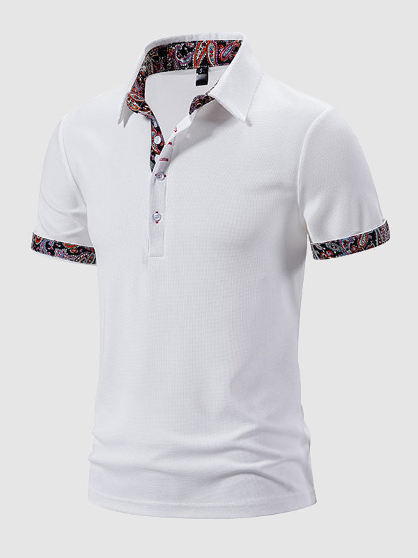 Claude - Paisley Farbschnitt Kurzarm Polo