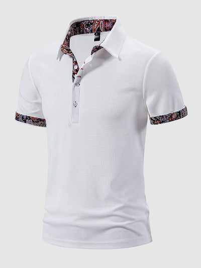 Claude - Paisley Farbschnitt Kurzarm Polo
