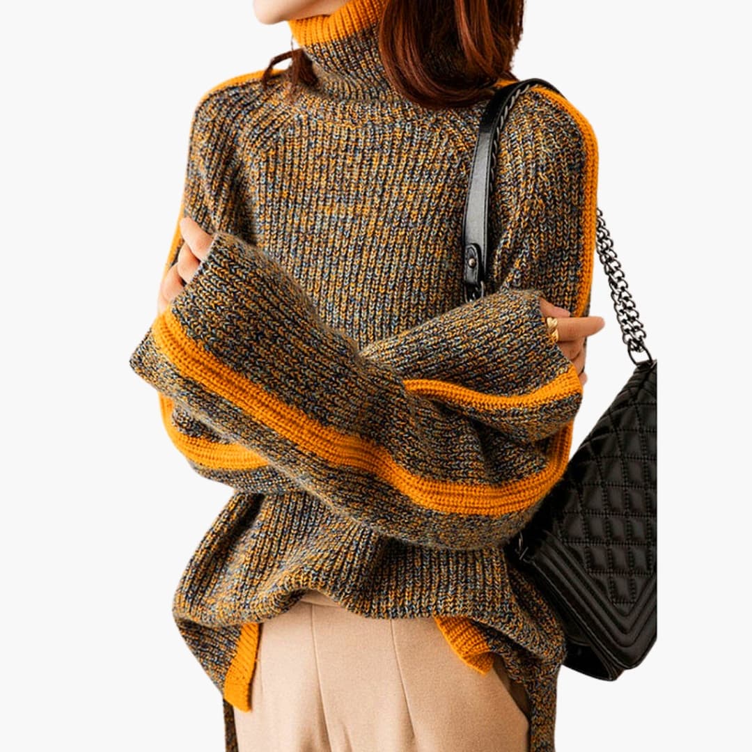 Damen Rollkragenpullover Strick - Langarm Pullover