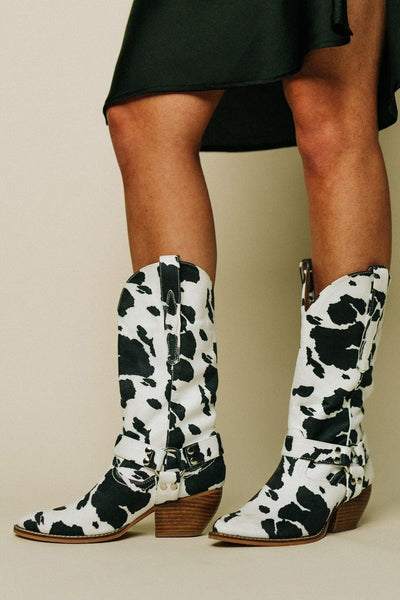 Damen Cowboystiefel Leder Elegant Western Stil