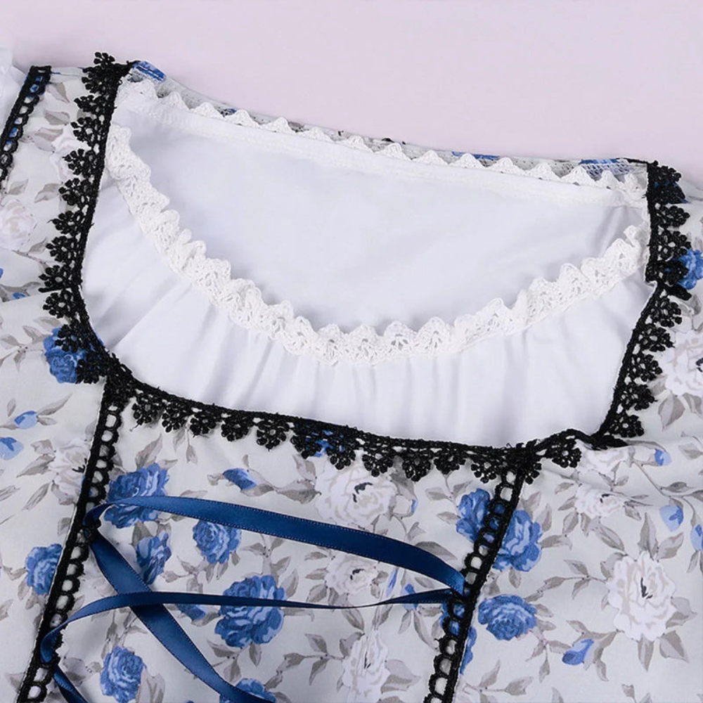 Damen Elegantes Blumen Dirndlkleid | Midi