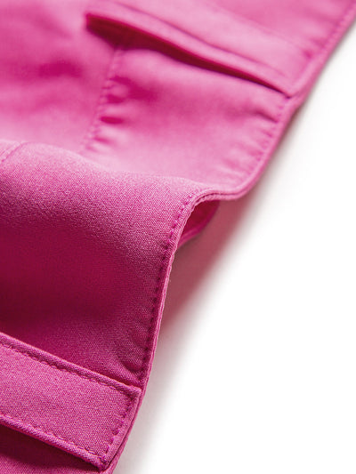 Damen Gerade Hosen Woven Stoff Hochtailliert