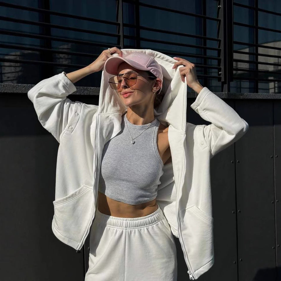 Damen Loungewear-Set mit Kapuze und Cut-Outs