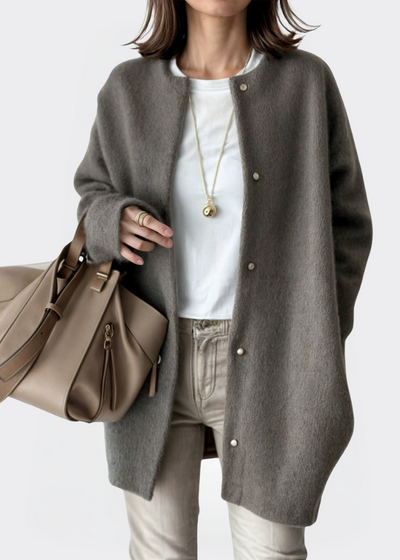 Damen Strickjacke Hochwertiger Strick Offenes Design