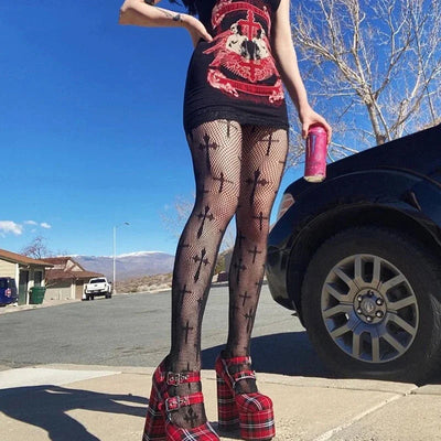 Damen Strumpfhose Retro Gotischer Stil Elastisch Modisch