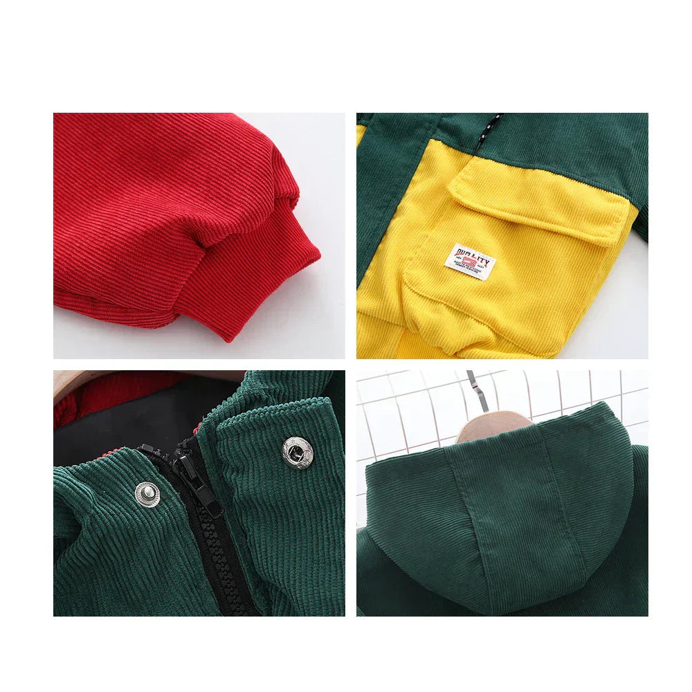 Dreifarbige Cordjacke