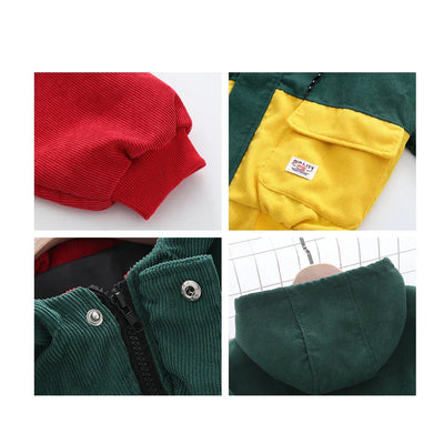 Dreifarbige Cordjacke