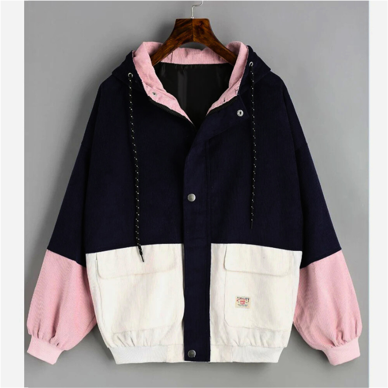 Dreifarbige Cordjacke